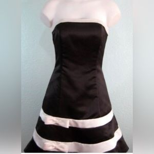 Jessica McClintock For Gunne Sax sz 5/6 Formal Strapless Dress EUC Black White